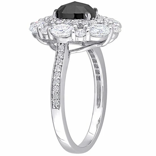 Stella Grace 10k White Gold 3/4 Carat T.W. Oval Black Diamond & 1 3/4 Carat T.W. Lab-Created Moissanite Engagement Ring 2 Stella Grace 10k White Gold 3/4 Carat T.W. Oval Black Diamond & 1 3/4 Carat T.W. Lab-Created Moissanite Engagement Ring - Image 2