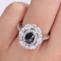 Stella Grace 10k White Gold 3/4 Carat T.W. Oval Black Diamond & 1 3/4 Carat T.W. Lab-Created Moissanite Engagement Ring 9 Stella Grace 10k White Gold 3/4 Carat T.W. Oval Black Diamond & 1 3/4 Carat T.W. Lab-Created Moissanite Engagement Ring -Stella Grace Sales unnamed file 7215