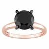 Stella Grace 14k Rose Gold 3 Carat T.W. Black Diamond Solitaire Engagement Ring