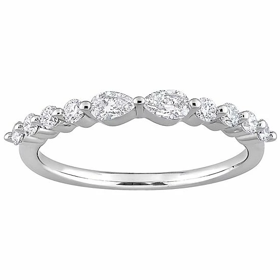 Stella Grace Platinum Over Sterling Silver 5/8 Carat T.W. Lab-Grown Diamond Stackable Ring 1 Stella Grace Platinum Over Sterling Silver 5/8 Carat T.W. Lab-Grown Diamond Stackable Ring
