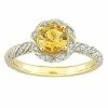 Stella Grace 14k Gold Citrine & 1/4 Carat T.W. Diamond Halo Vintage Ring