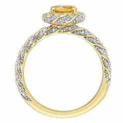 Stella Grace 14k Gold Citrine & 1/4 Carat T.W. Diamond Halo Vintage Ring 6 Stella Grace 14k Gold Citrine & 1/4 Carat T.W. Diamond Halo Vintage Ring -Stella Grace Sales unnamed file 7242