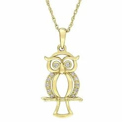 Stella Grace 10k Gold Diamond Accent Owl Necklace