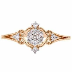 Stella Grace 10k Rose Gold 1/6 Carat Diamond Cluster Ring -Stella Grace Sales unnamed file 725