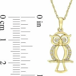 Stella Grace 10k Gold Diamond Accent Owl Necklace -Stella Grace Sales unnamed file 7251