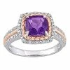 Stella Grace Two-Tone Amethyst & 1/6 Carat T.W. Diamond Halo Ring