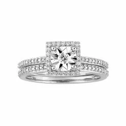 Stella Grace 10k White Gold 1/4 Carat T.W. Diamond Square Halo Ring