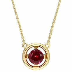 Stella Grace 14k Gold Created Ruby Floating Solitaire Necklace