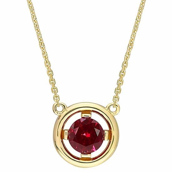 Stella Grace 14k Gold Created Ruby Floating Solitaire Necklace 1 Stella Grace 14k Gold Created Ruby Floating Solitaire Necklace