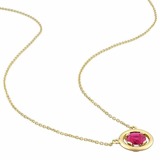 Stella Grace 14k Gold Created Ruby Floating Solitaire Necklace 2 Stella Grace 14k Gold Created Ruby Floating Solitaire Necklace - Image 2