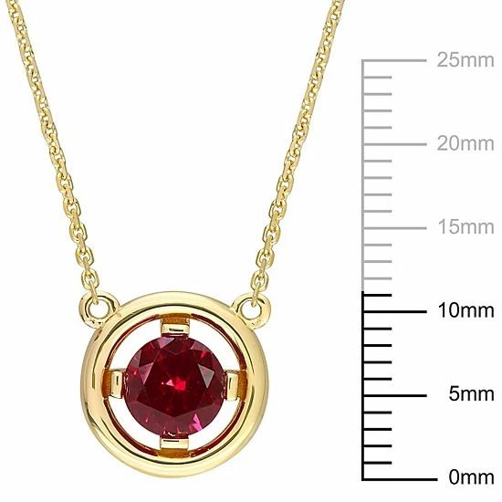 Stella Grace 14k Gold Created Ruby Floating Solitaire Necklace 4 Stella Grace 14k Gold Created Ruby Floating Solitaire Necklace - Image 4
