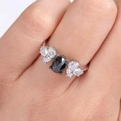 Stella Grace 10k White Gold 3/4 Carat T.W. Oval Black Diamond & 1 3/8 Carat T.W Lab-Created Moissanite Engagement Ring 8 Stella Grace 10k White Gold 3/4 Carat T.W. Oval Black Diamond & 1 3/8 Carat T.W Lab-Created Moissanite Engagement Ring -Stella Grace Sales unnamed file 7337