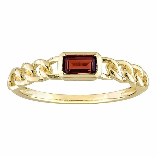 Stella Grace 10k Gold Garnet Link Ring 1 Stella Grace 10k Gold Garnet Link Ring