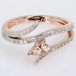 Stella Grace 10k Rose Gold Morganite & 1/4 Carat T.W. Diamond Open Wrap Ring -Stella Grace Sales unnamed file 7354