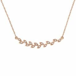 Stella Grace 10k Rose Gold Diamond Accent Leaf Necklace