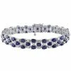 Stella Grace Sterling Silver Lab-Created Blue & White Sapphire 3-Row Bracelet