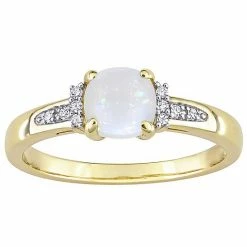 Stella Grace 10k Gold White Opal & Diamond Accent Geometric Ring
