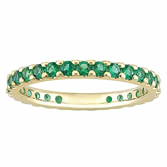 Stella Grace 10k Gold Lab-Created Emerald Eternity Ring 1 Stella Grace 10k Gold Lab-Created Emerald Eternity Ring
