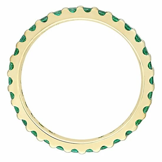 Stella Grace 10k Gold Lab-Created Emerald Eternity Ring 3 Stella Grace 10k Gold Lab-Created Emerald Eternity Ring - Image 3