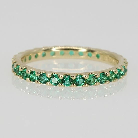 Stella Grace 10k Gold Lab-Created Emerald Eternity Ring 7 Stella Grace 10k Gold Lab-Created Emerald Eternity Ring - Image 7