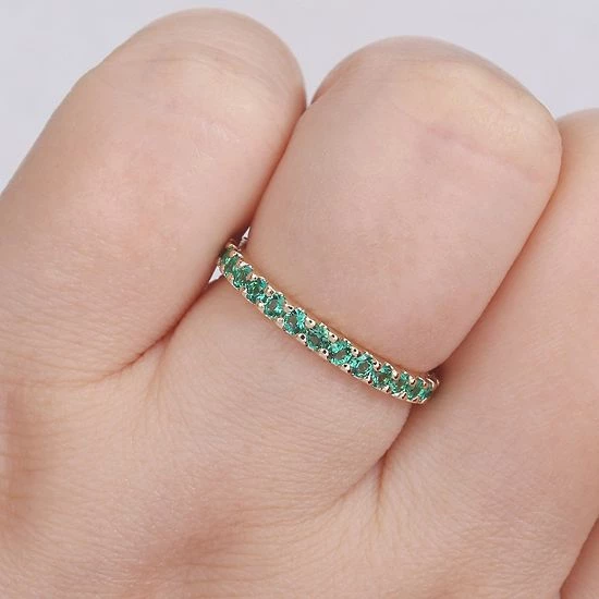 Stella Grace 10k Gold Lab-Created Emerald Eternity Ring 8 Stella Grace 10k Gold Lab-Created Emerald Eternity Ring - Image 8
