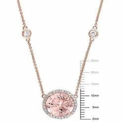 Stella Grace 14k Rose Gold Morganite, 1/6 Carat Diamond & White Sapphire Pendant Necklace -Stella Grace Sales unnamed file 7417