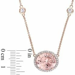 Stella Grace 14k Rose Gold Morganite, 1/6 Carat Diamond & White Sapphire Pendant Necklace -Stella Grace Sales unnamed file 7418