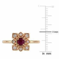 Stella Grace 10k Rose Gold 1/5 Carat T.W. Diamond & Ruby Ring -Stella Grace Sales unnamed file 7427