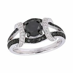 Stella Grace 10k White Gold 1 3/8 Carat T.W. Black & White Diamond Ring