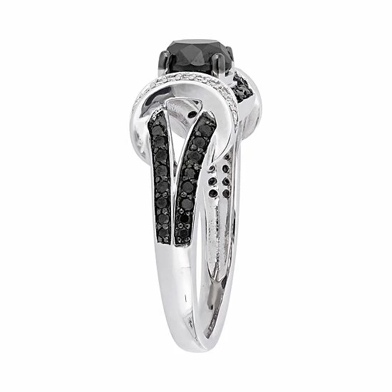 Stella Grace 10k White Gold 1 3/8 Carat T.W. Black & White Diamond Ring 2 Stella Grace 10k White Gold 1 3/8 Carat T.W. Black & White Diamond Ring - Image 2