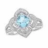 Stella Grace Sterling Silver Blue Topaz & 1/5 Carat T.W. Diamond Ring
