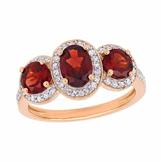 Stella Grace Garnet & 1/3 Carat T.W. Diamond Ring 1 Stella Grace Garnet & 1/3 Carat T.W. Diamond Ring