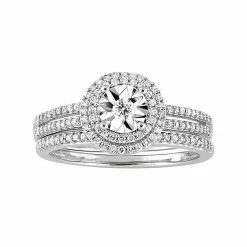 Stella Grace 10k White Gold 3/8 Carat T.W. Diamond Halo Ring