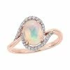 Stella Grace 10K Rose Gold 1/7 Carrot TW Diamond & Opal Fashion Ring