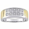Stella Grace Men's 10k Gold Two Tone 1/3 Carat T.W. Diamond Double Row Ring