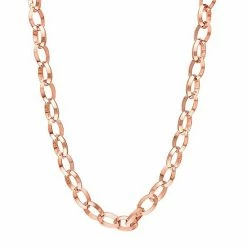 Stella Grace Men's 18k Rose Gold Plated Silver Rolo Chain Necklace