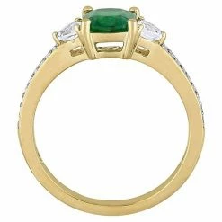 Stella Grace 14k Gold Emerald, White Sapphire & 1/10 Carat T.W. Diamond Halo Engagement Ring 6 Stella Grace 14k Gold Emerald, White Sapphire & 1/10 Carat T.W. Diamond Halo Engagement Ring -Stella Grace Sales unnamed file 7475