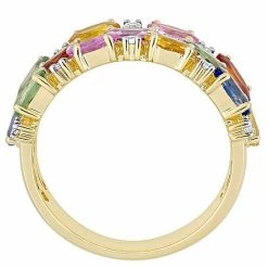 Stella Grace 14k Gold Multi-Color Sapphire Triple-Row Ring -Stella Grace Sales unnamed file 7501
