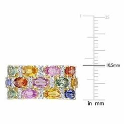 Stella Grace 14k Gold Multi-Color Sapphire Triple-Row Ring -Stella Grace Sales unnamed file 7505