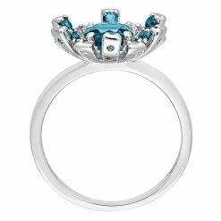Stella Grace Sterling Silver London Blue Topaz & White Topaz Starburst Cocktail Ring -Stella Grace Sales unnamed file 7519