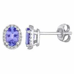 Stella Grace 10k White Gold Tanzanite & Diamond Accent Stud Earrings