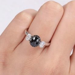 Stella Grace 10k White Gold 3/5 Carat T.W. Black & White Diamond & 3/8 Carat T.W. Lab-Created Moissanite Engagement Ring 8 Stella Grace 10k White Gold 3/5 Carat T.W. Black & White Diamond & 3/8 Carat T.W. Lab-Created Moissanite Engagement Ring -Stella Grace Sales unnamed file 7525