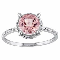 Stella Grace 10k White Gold Morganite & Diamond Accent Halo Ring