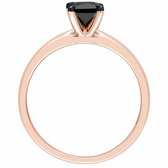 Stella Grace 14k Rose Gold 3/4 Carat T.W Black Diamond Princess-Cut Solitaire Ring 2 Stella Grace 14k Rose Gold 3/4 Carat T.W Black Diamond Princess-Cut Solitaire Ring - Image 2