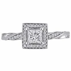 Stella Grace 10k White Gold 3/5 Carat T.W. Diamond Square Halo Twist Band Engagement Ring 11 Stella Grace 10k White Gold 3/5 Carat T.W. Diamond Square Halo Twist Band Engagement Ring -Stella Grace Sales unnamed file 7565