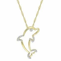 Stella Grace 10k Gold Diamond Accent Dolphin Pendant