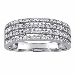 Stella Grace 10k White Gold 3/8 Carat T.W. Diamond 4-Row Anniversary Band Ring