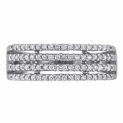 Stella Grace 10k White Gold 3/8 Carat T.W. Diamond 4-Row Anniversary Band Ring -Stella Grace Sales unnamed file 7596