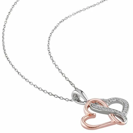 Stella Grace Two Tone Sterling Silver 1/8 Carat T.W. Diamond Heart Pendant Necklace 2 Stella Grace Two Tone Sterling Silver 1/8 Carat T.W. Diamond Heart Pendant Necklace - Image 2