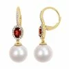 Stella Grace 10k Gold Garnet & Freshwater Cultured Pearl Earrings